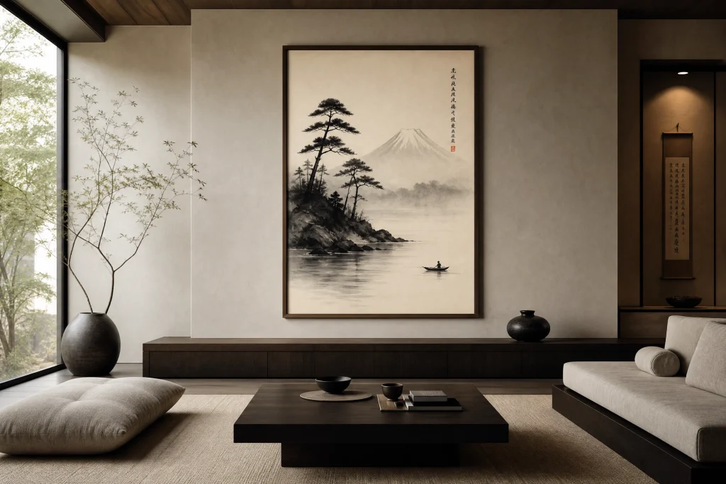 Japanese Ink Wash Painting Print